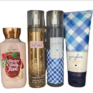 Bath and Body Works Lotion and Spray Bundle - Apple, Gingham, In the Stars